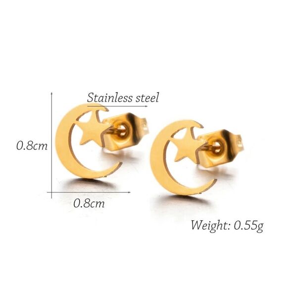 🌼 3/$24 🌼 Celestial Stainless Steel Stud Earrings - Picture 3 of 5